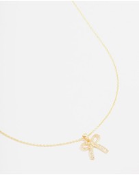 Lovisa - Gold Plated Pave Set Cubic Zirconia Bow Necklace