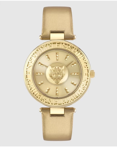 Plein Sport - PLEIN OPIUM 38mm Champagne dial with Gold Leather Strap