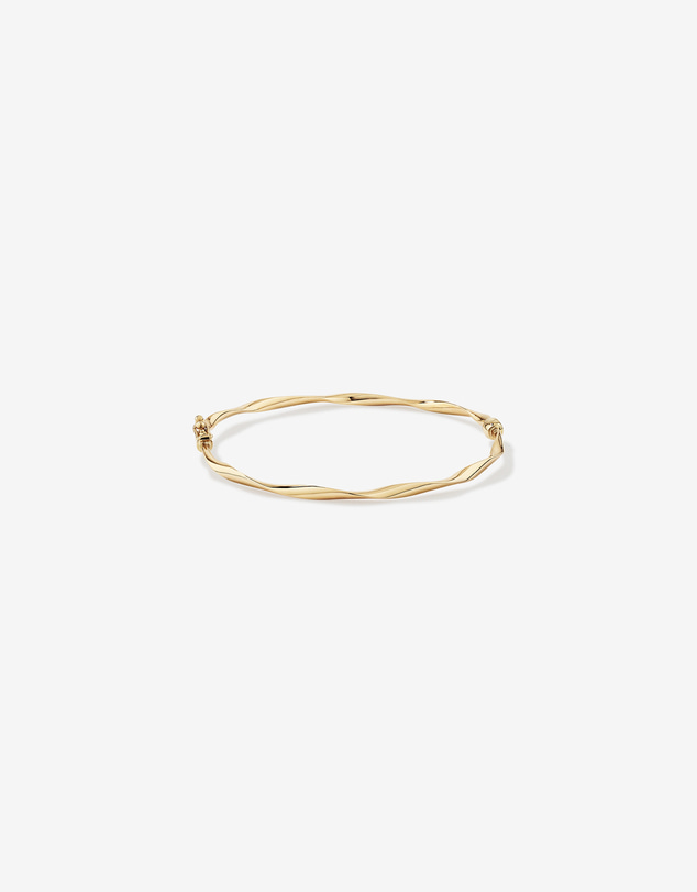 Michael Hill - 60mm Hollow Twist Bangle In 10kt Yellow Gold