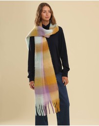 Morgan & Taylor - Emma Chunky Check Scarf Purple & Citrus Orange