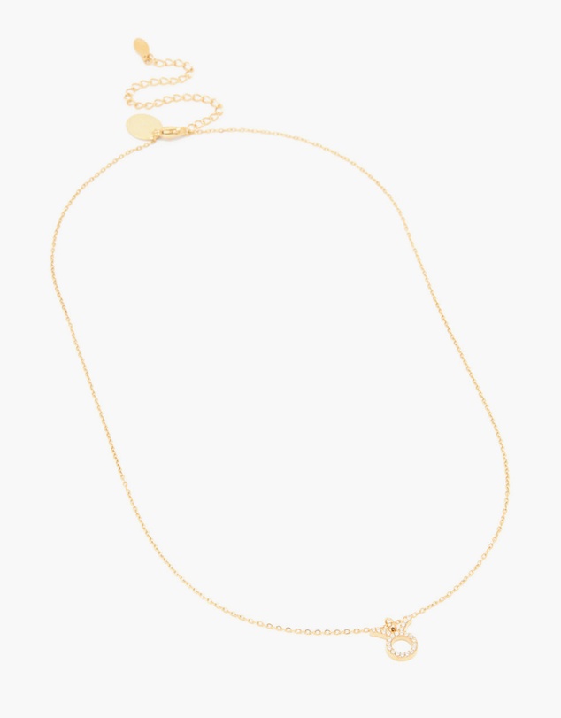 Lovisa - Waterproof Gold Plated Stainless Steel Cubic Zirconia Taurus Zodiac Sign Necklace