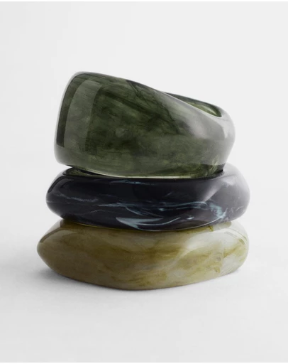 & Other Stories - Marbled Bangle Set