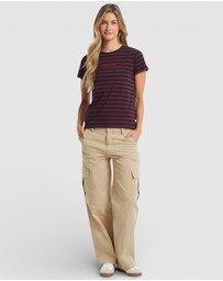 GUESS Jeans - GUESS JEANS Short Sleeve Crew Neck Striped Tee