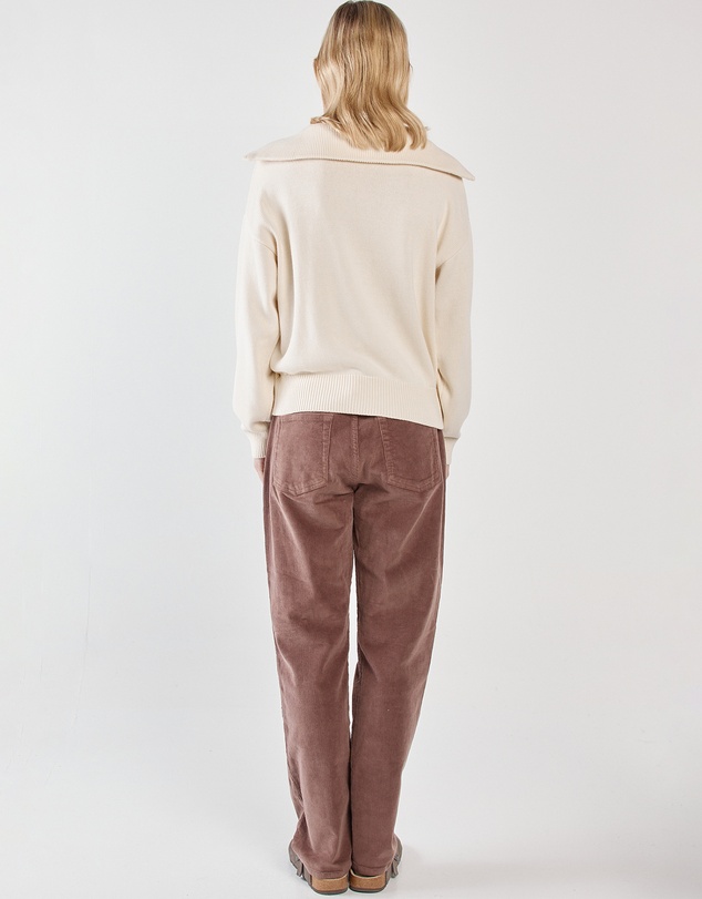 Sass - Esti Pointelle Zip Up Knit