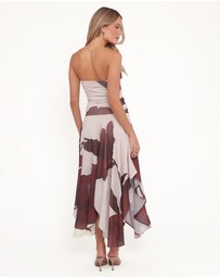 Petal & Pup - Doreen Midi Dress - Brown Floral