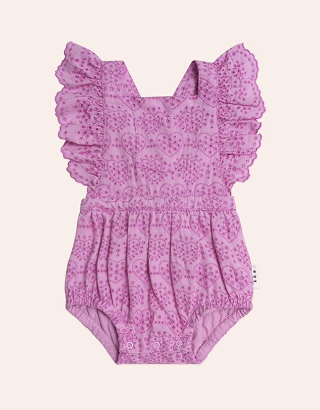Huxbaby - Frilly Broderie Playsuit - Babies