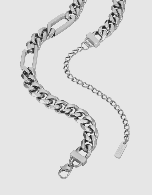 Diesel - D Logo Silver-Tone Necklace
