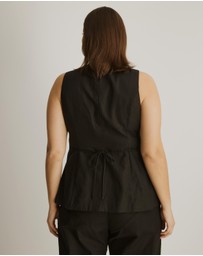 Atmos&Here Curvy - Nora Longline Linen Blend Vest