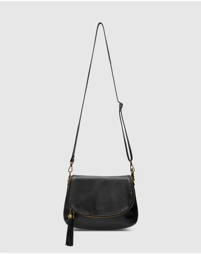 Florence - Vasarino Black Leather Crossbody Bag
