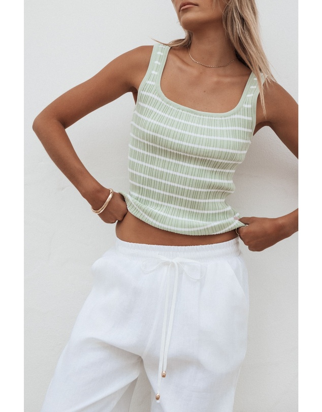 Petal & Pup - Milla Knit Top - Sage Stripe
