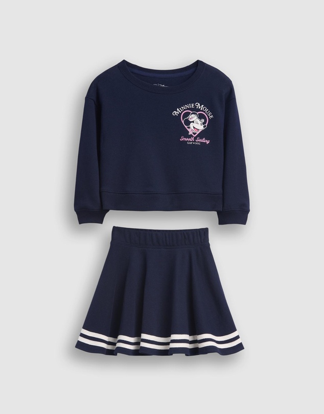 GAP - GAP x Disney French Terry Logo Crew x Skort Set - Babies-Kids