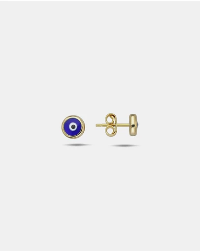 Zoe Olivia - 9K Gold Evil Eye Stud Earrings
