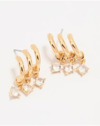 Lovisa - Gold Plated Cubic Zirconia Trio Hoop Earrings
