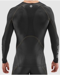 SKINS - SKINS Compression Men's Series-3 Clothing 400 Long Sleeve Top Black/Yellow