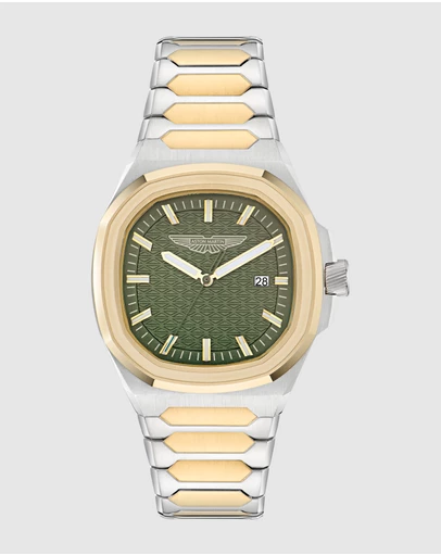 Aston Martin - GPQ 42mm Bertelli Green Dial Two-Tone Stainless Steel Bracelet Watch
