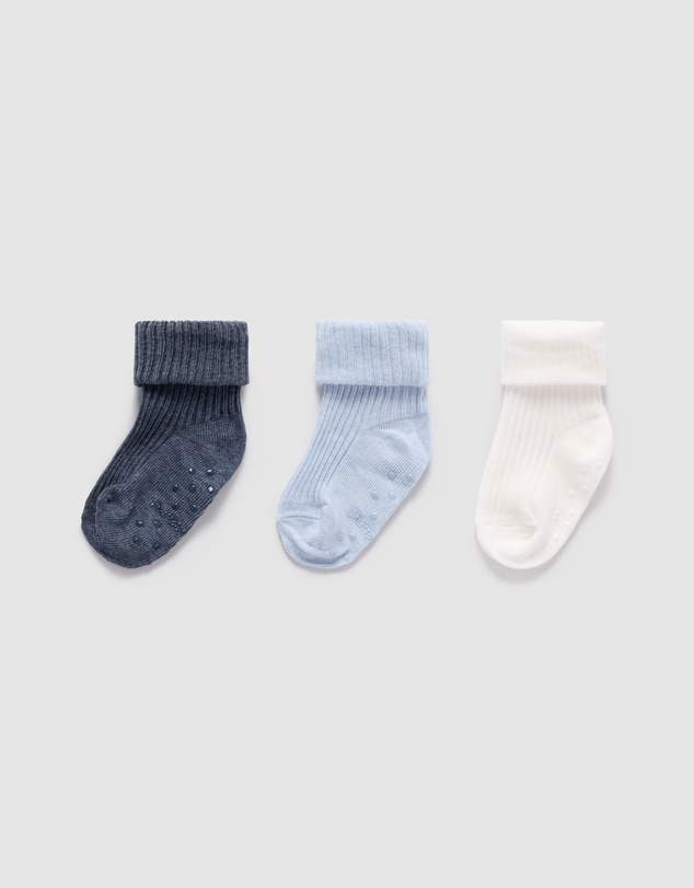 Purebaby - 3 Pack Rib Socks -Kids-Babies