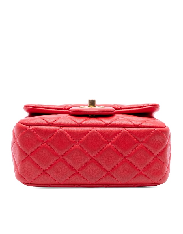 Pre-Loved by Azura Reborn - Pre-Loved Mini Square Classic Lambskin Pearl Crush Single Flap