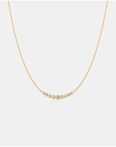 Ania Haie - Gold Graduated Bezel-Set Necklace
