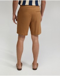 Oxford - Rocco Zip Front Linen Blend Shorts