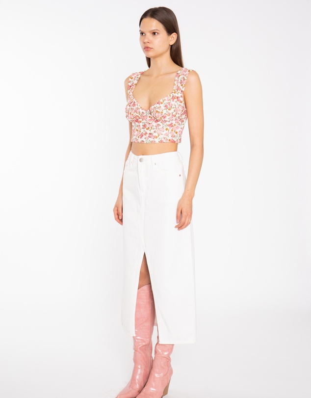 Glamorous - Center Split Denim Midi Skirt