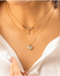 Wanderlust + Co - Heart Pearl Locket Necklace