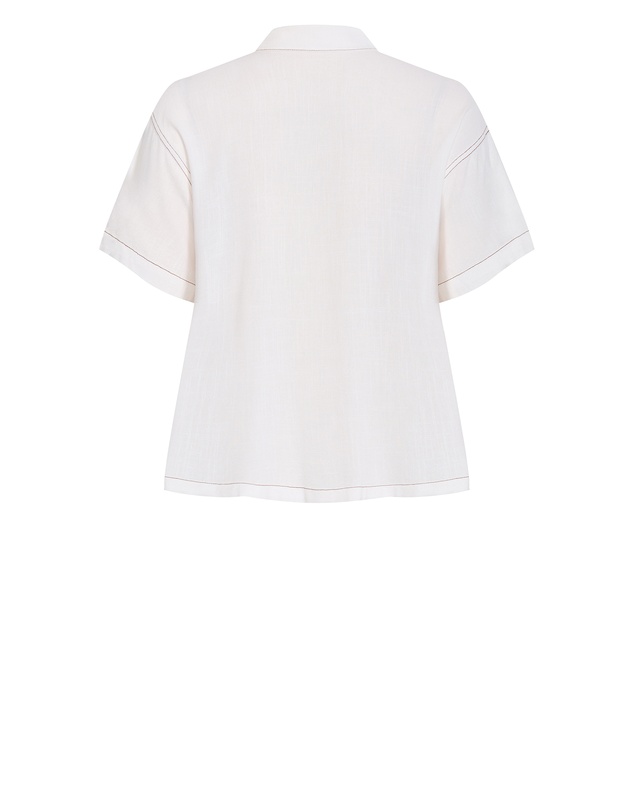 City Chic - Plus size Tia Stitch Detail Shirt - ivory