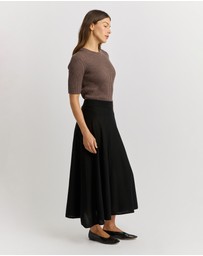 Toorallie - A-Line Knit Midi Skirt
