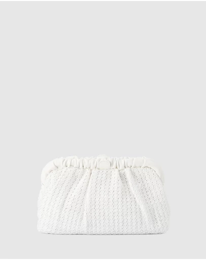 Olga Berg - AMALIA Pleated Woven Clutch