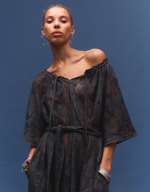KINGA CSILLA - Midnight Lace Primavera Maxi Dress
