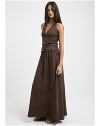 Subtitled - Alex Plunge Striped Maxi Dress