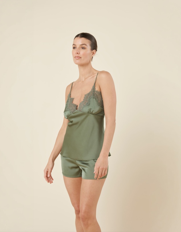Gingerlilly - Heather Silky Satin Cami and Short Set