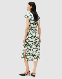Tommy Hilfiger - Floral Print Cap Sleeve Midi Dress