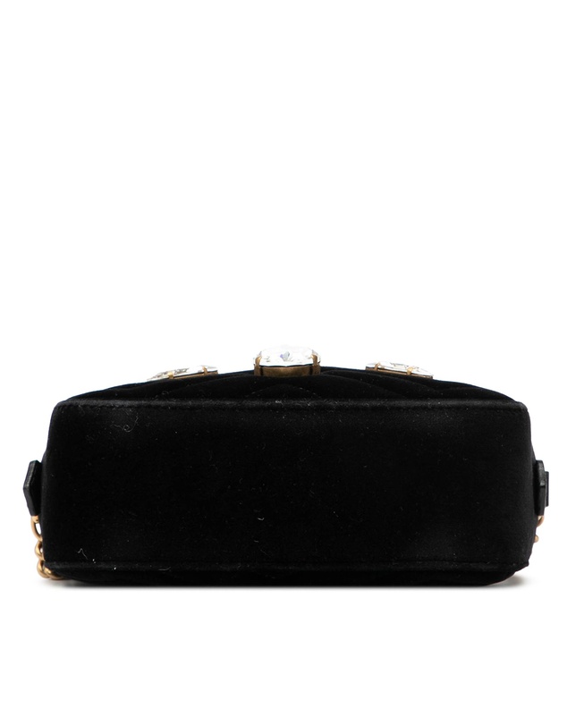 Pre-Loved by Azura Reborn - Pre-Loved Mini GG Marmont Crystal Embellished Matelasse Velvet Crossbody