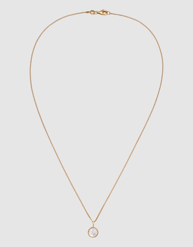 Elli Jewelry - Necklace Delicate Moonstone 925 Sterling Silver Gold-Plated