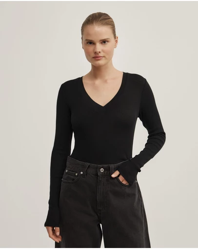 Witchery - Fine V-neck Long-sleeve Top