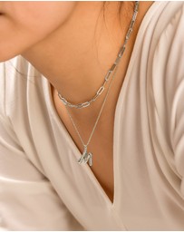 Wanderlust + Co - Alphabet Bubble Silver Necklace - Letter M