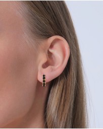 Elli Jewelry - Earrings Hoops Crystal 925 Sterling Silver Gold-Plated