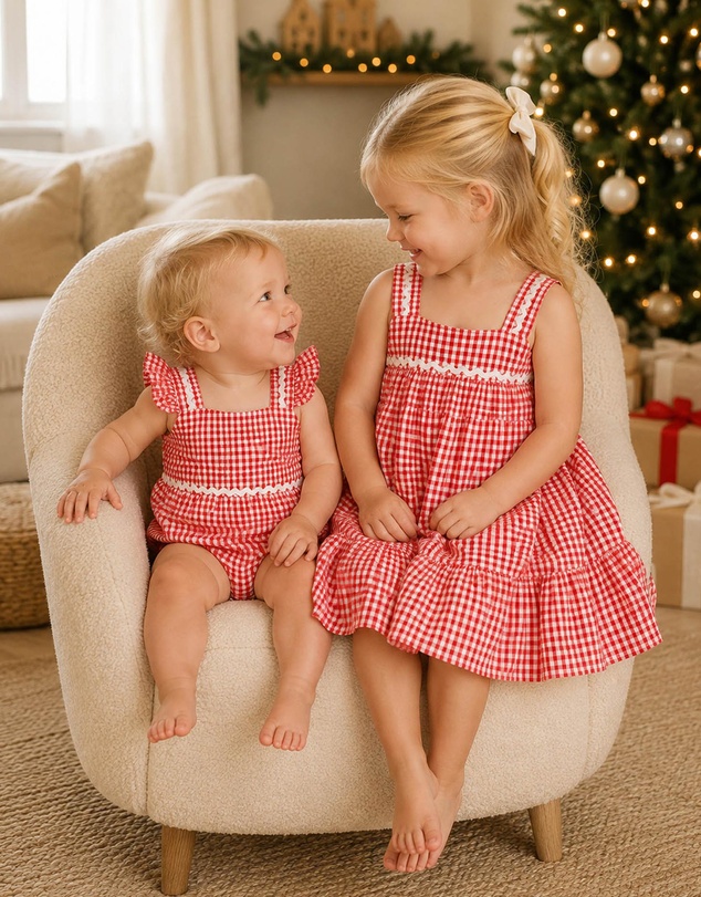 Bebe by Minihaha - Festive Gingham Dress - Babies-Kids