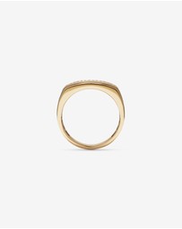 Michael Hill - Men's Diamond Row Signet Ring in 10kt Yellow Gold