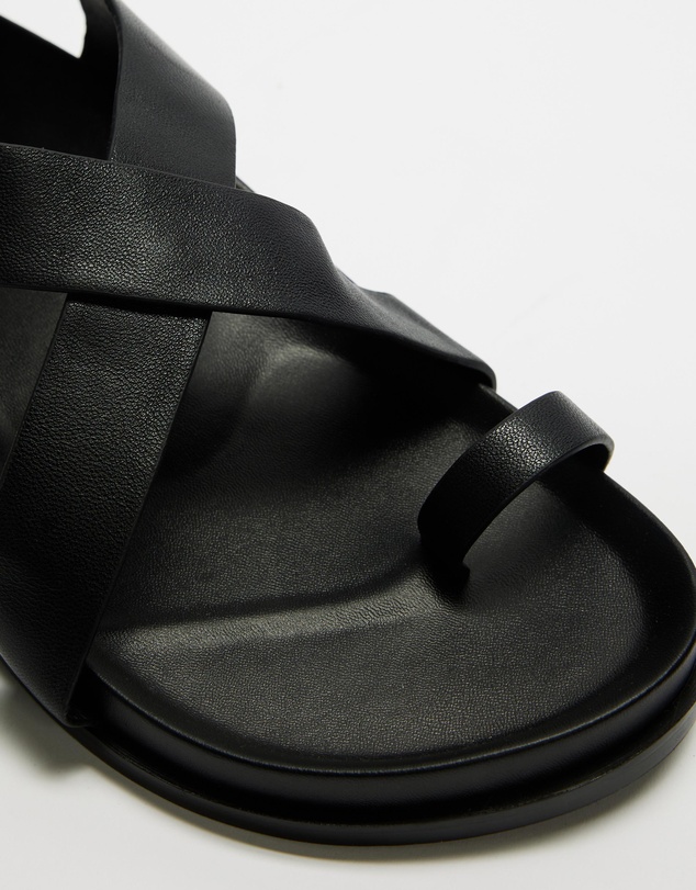 AERE - Leather Crossover Footbed Sandals