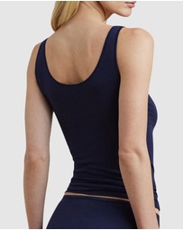 Lauren by Ralph Lauren - Cotton & Lace Scoop Neck Tank Top