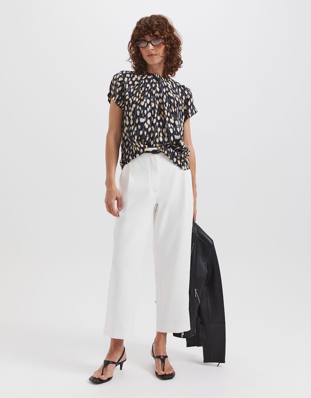SABA - Starling Silk High Neck Short Sleeve Top