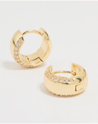 Lovisa - Gold Plated Cubic Zirconia Outline Bold Huggie Earrings