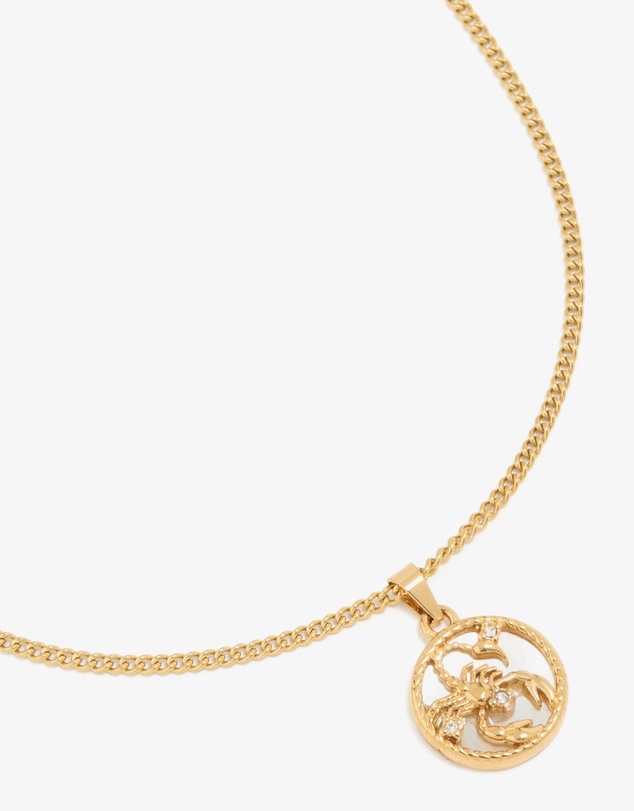 Lovisa - Waterproof Gold Plated Stainless Steel Circle Scorpio Zodiac Sign Necklace
