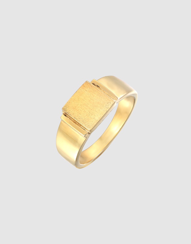 Kuzzoi - ICONIC EXCLUSIVE - Signet Ring in Gold-Plated 925 Sterling Silver