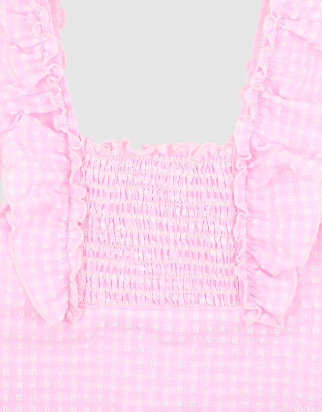 Minihaha - Pink Gingham Swimsuit - Kids-Teens