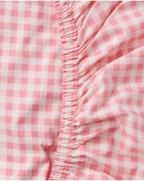Kip&Co - Gingham Candy Organic Cotton Fitted Sheet Cot - Babies