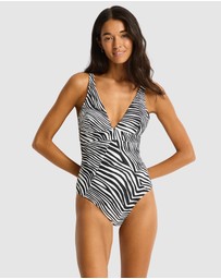 Sea Level Australia - Zebralis Scoop Back Panel Line One Piece