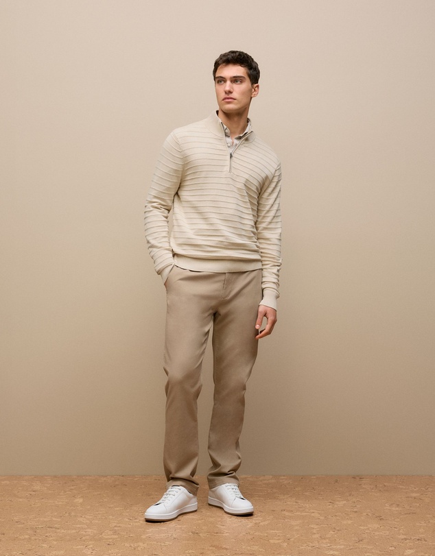 Trenery - Tailored Fit Puppytooth Check Shirt in Sand