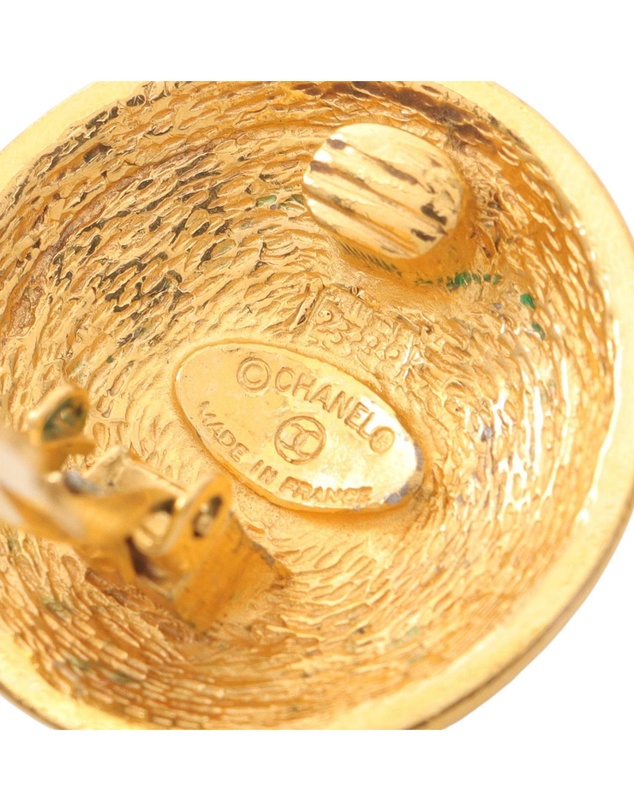 Pre-Loved by Azura Reborn - Pre-Loved CC Gold Plated Round Clip On Earrings